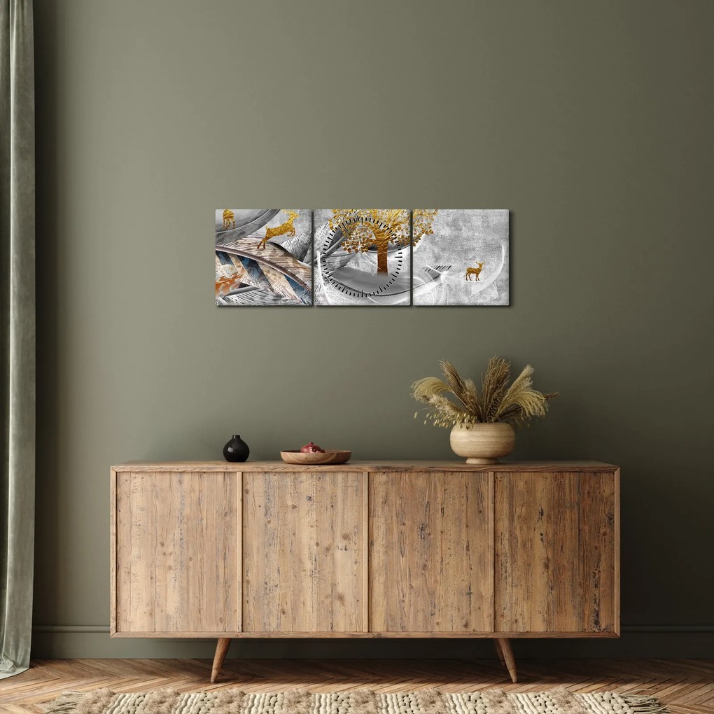 Tablou - Colaj (cu ceas) (90x30 cm)
