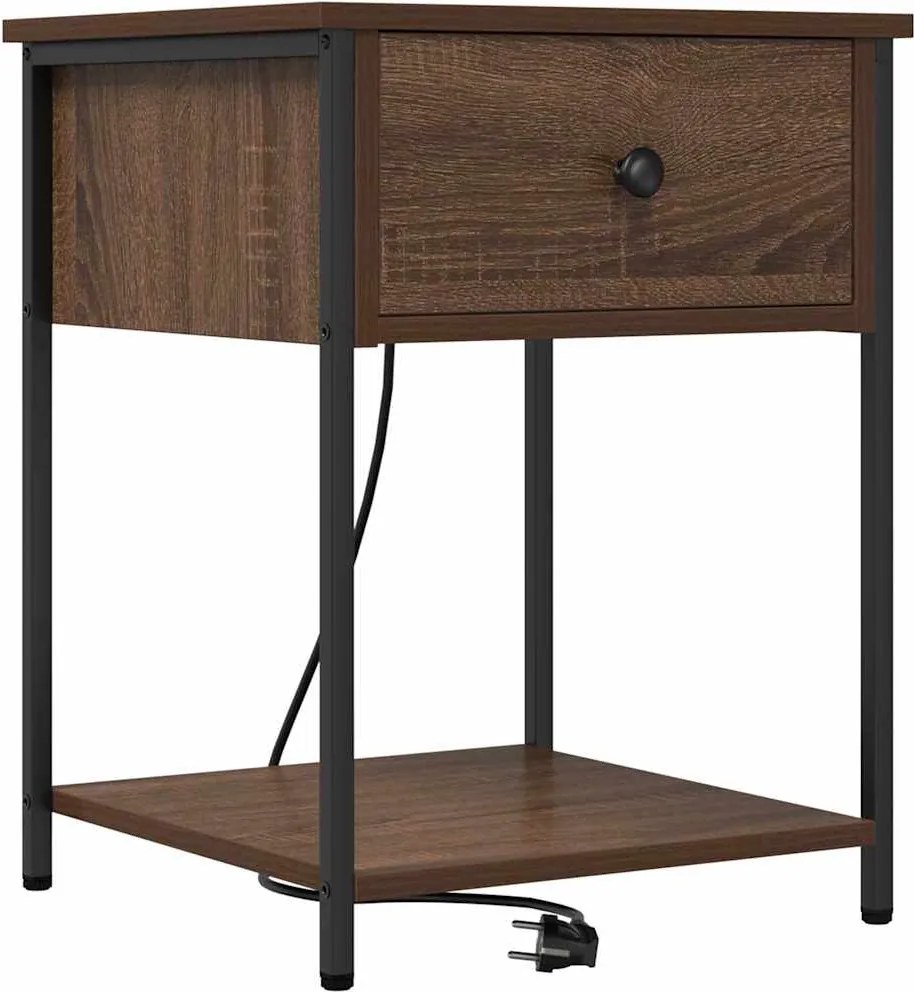 vidaXL Dulap de noapte Stejar închis 42 x 41 x 56 cm Lemn compozit