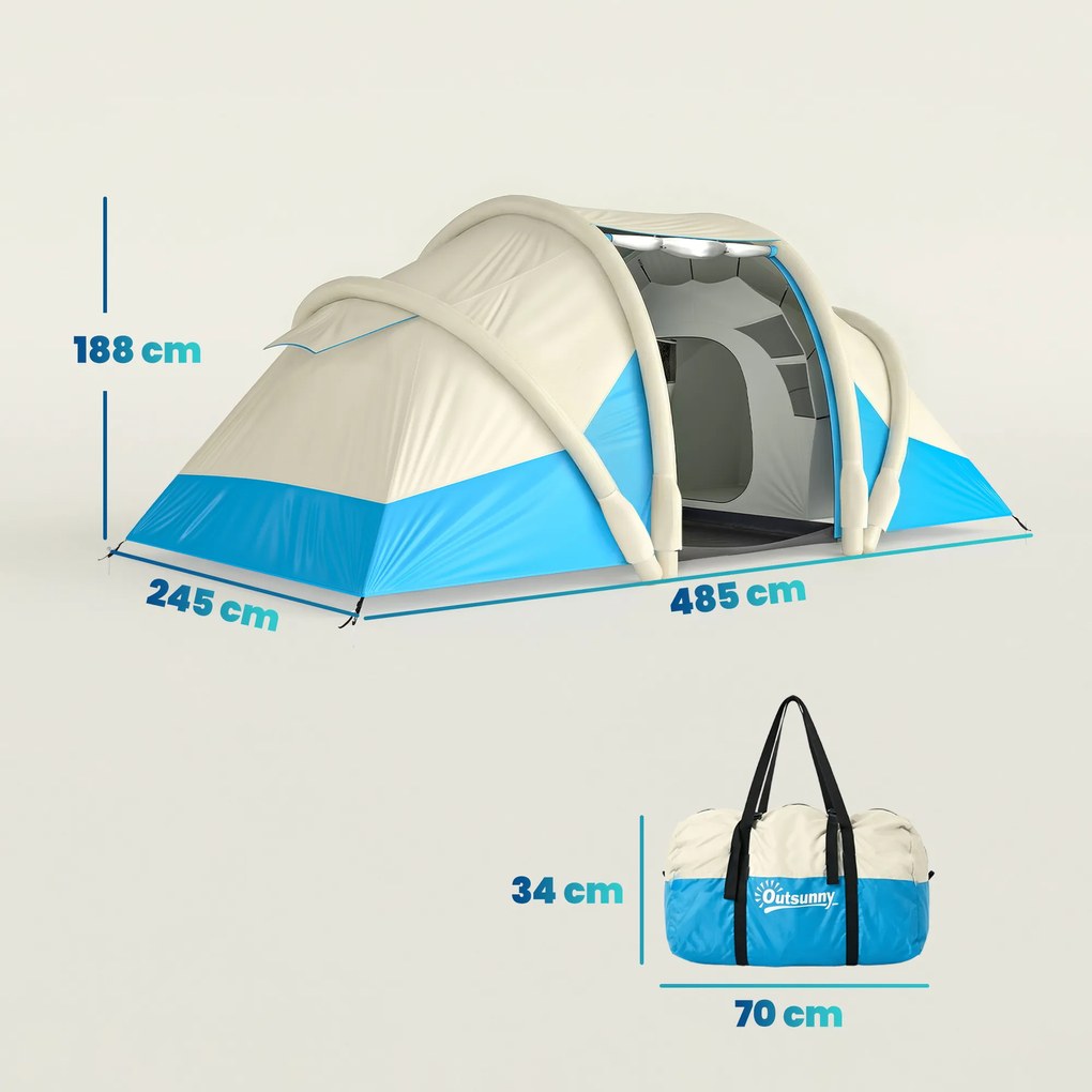 Outsunny Cort gonflabil rapid de montat, refugiu de aer, cort de camping | Aosom Romania