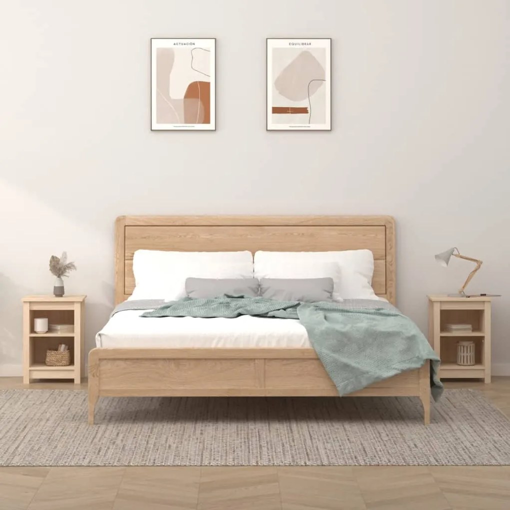820957 vidaXL Noptiere, 2 buc., 40x35x55 cm, lemn masiv de pin