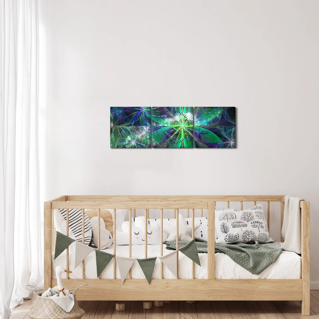 Tablou - Forme geometrice abstracte (cu ceas) (90x30 cm)