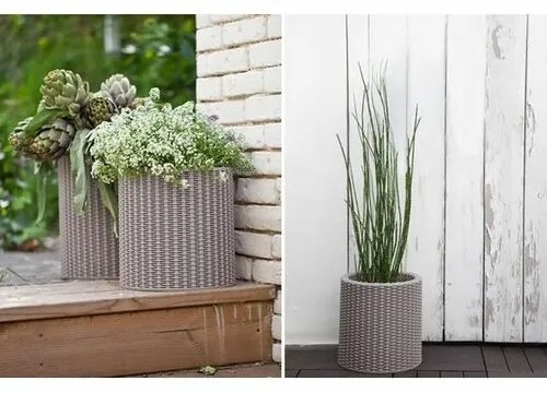 Recipient de ghiveci Ketter Cylinder Planter S,gri, 7 l, 28 x 28 x 28,3 cm