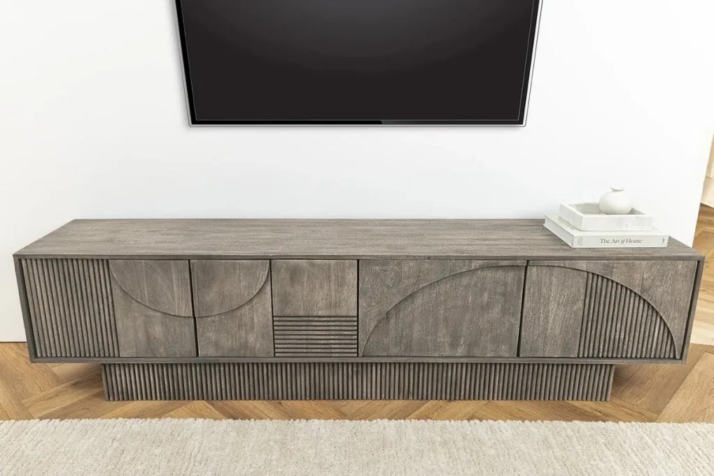 Comoda TV cu model optic 3D, Lemn, ART DECO 200cm