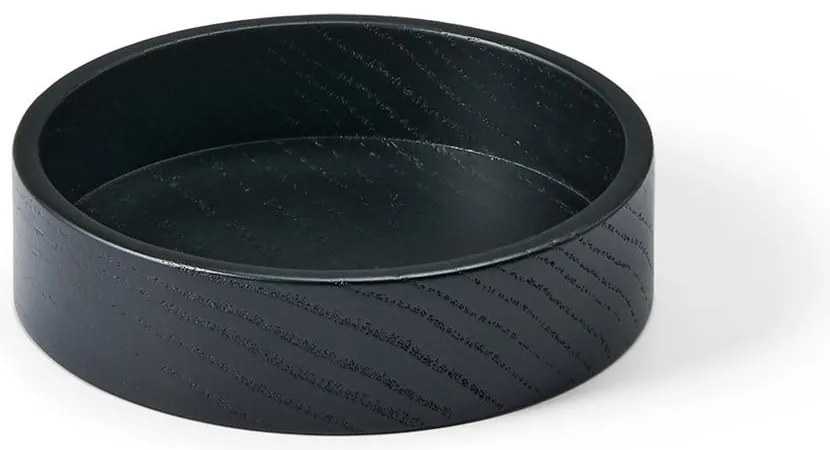 Cutie de depozitare neagră din lemn, decorativă ø 11x3 cm Circle S – LIND DNA
