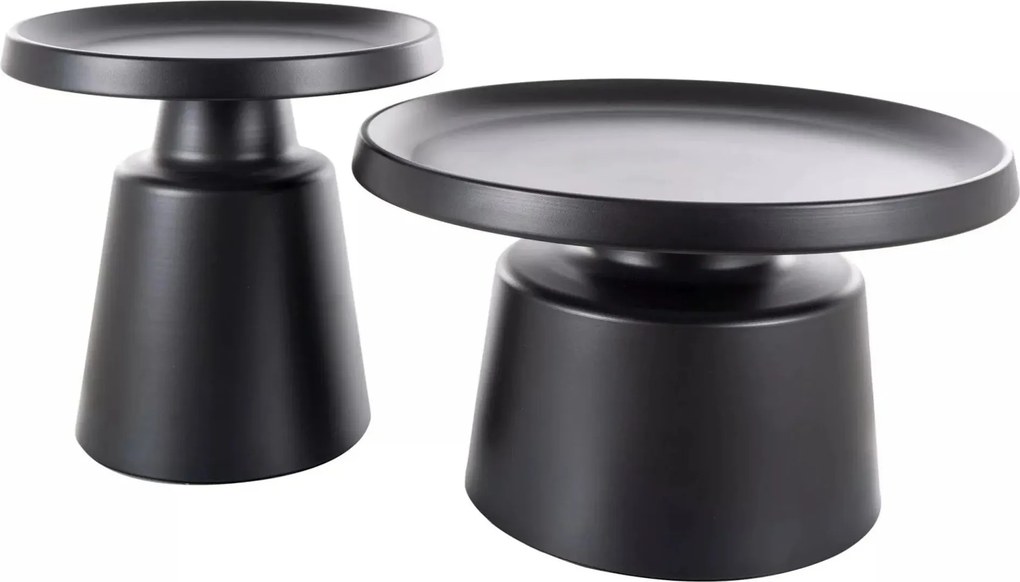 Set 2 masute cafea RODOS, negru mat, metal