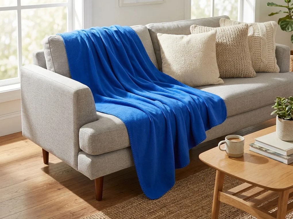 Patura din fleece FLEORA, albastru regal Dimensiune: 180 x 200 cm