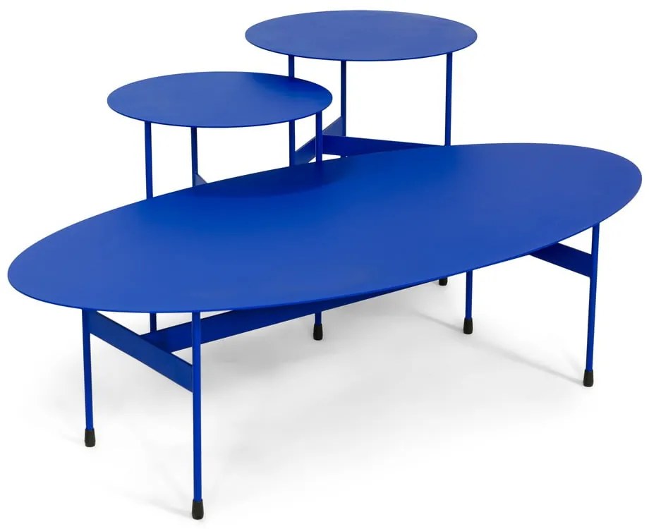 Măsuță de cafea albastră din metal 39x120 cm Mira – Spinder Design