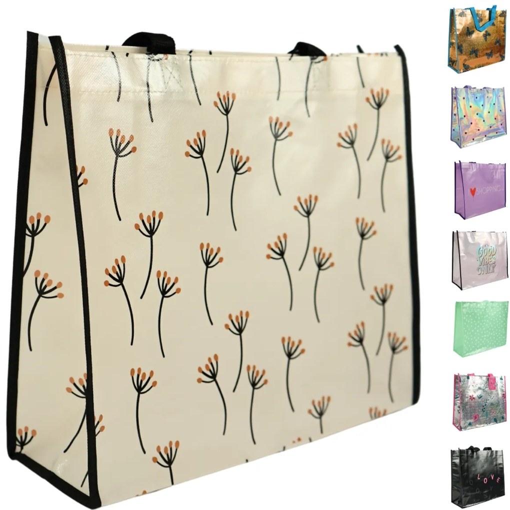 Geanta de cumparaturi SHOP & GO 37 cm - mai multe variante Varianta: Good Vibes Only