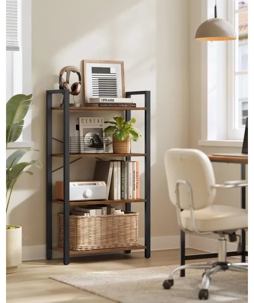 Bibliotecă NAVARO maro/negru