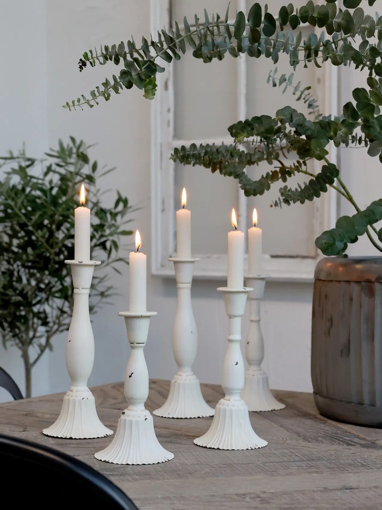Sfeșnic din metal cu finisaj antichizat crem, H20.5xD10 cm, „Candlestick"