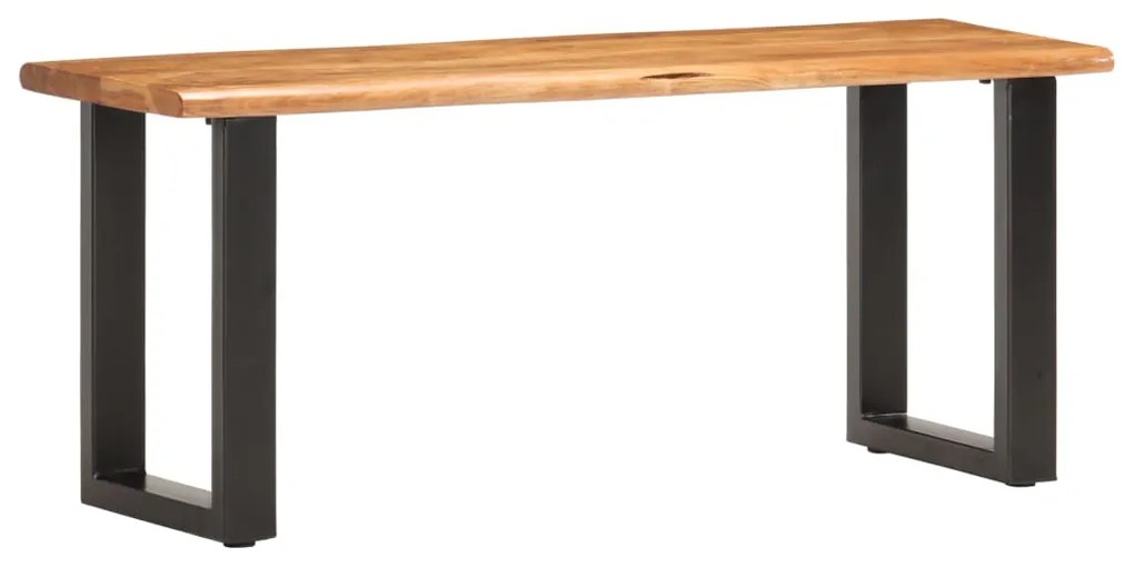Banca margini naturale, 110 cm, lemn masiv de acacia si otel 110 cm
