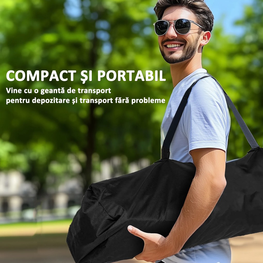 Outsunny Set 2 Scaune de Camping Pliabile cu Geantă Frigorifică, Suport pentru Pahare și Tetieră, 94x62x100 cm, Roșu | Aosom Romania