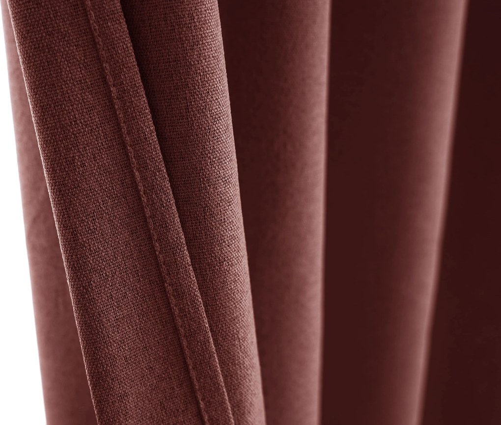 Perdea opaca NEREO 140x250 cm, maro Agatat: Inele metalice