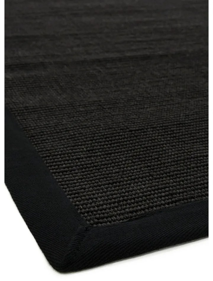 Covor negru tip traversă 240x68 cm Sisal - Asiatic Carpets