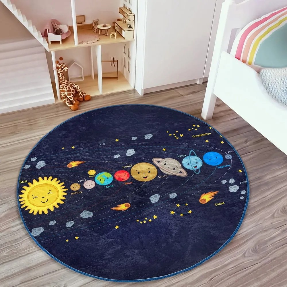Covor pentru copii albastru închis ø 100 cm Comfort – Mila Home