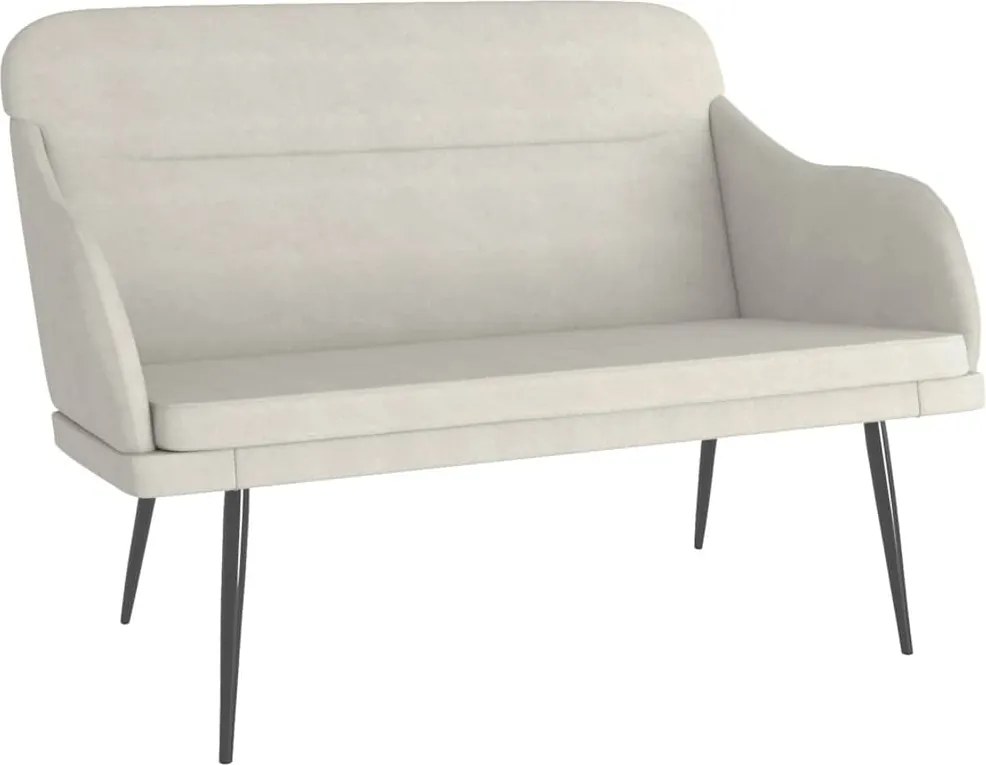 vidaXL Bancă, crem, 110x76x80 cm, catifea