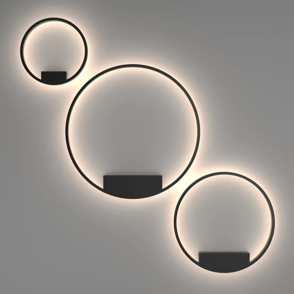 Plafoniera LED design modern Rim negru 60cm, 4000K