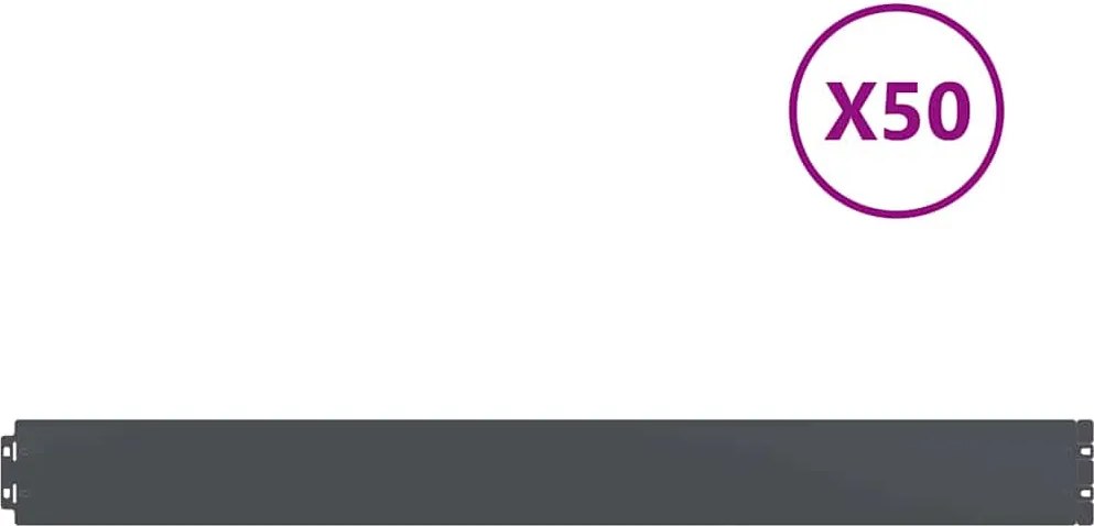 vidaXL Borduri de gazon 50 buc Antracit 10x103 cm Oțel laminat la rece