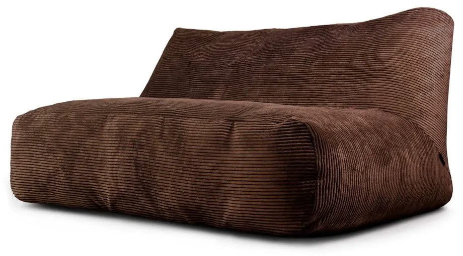 Fotoliu bean bag maro închis cu tapițerie din catifea reiată Sofa Tube 160 – SLOWDOWN