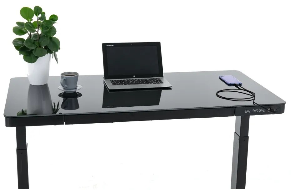 Masa OfficeTech reglabila pe inaltime, 120 x 60 cm, neagra