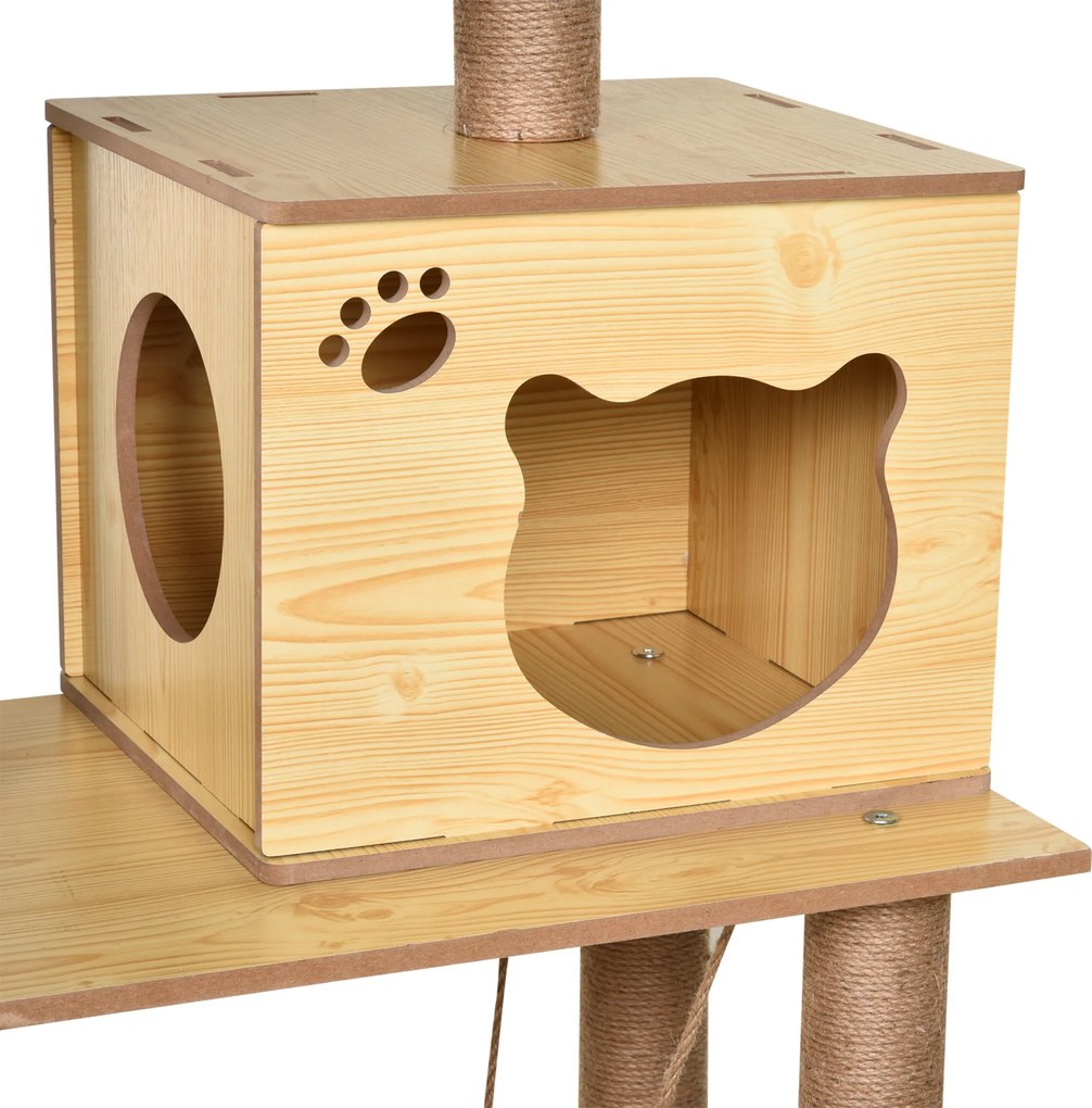 PawHut Ansamblu de joacă pentru pisici, cu hamac, paturi moi și stâlpi de zgâriat din sisal | Aosom Romania