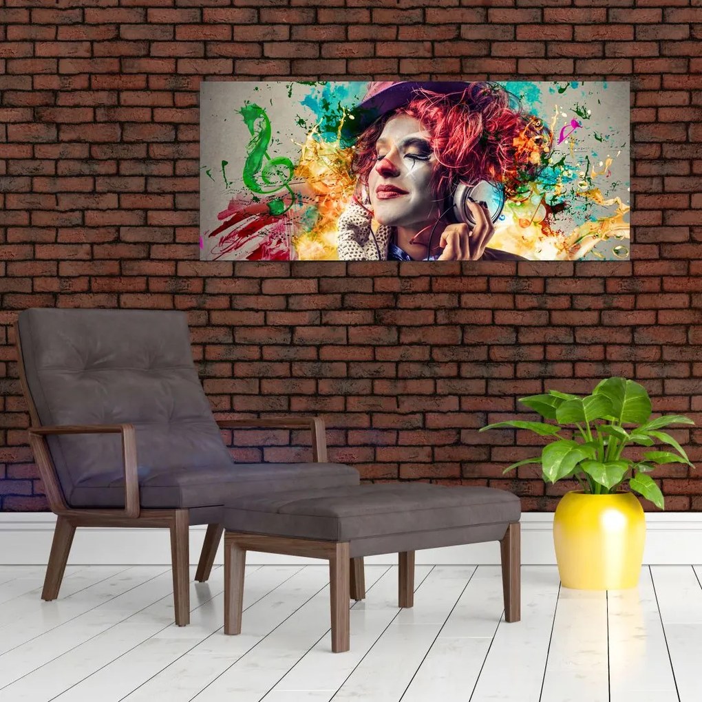 Tablou - Artista cu căști (120x50 cm)