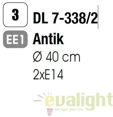 Plafoniera design rustic Luca DL 7-338/2 Antik OR
