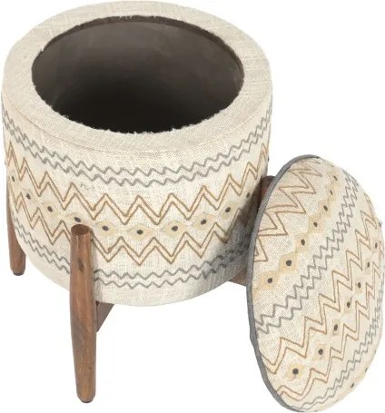 Taburet din lemn de mango cu broderie manuala " Brodery "