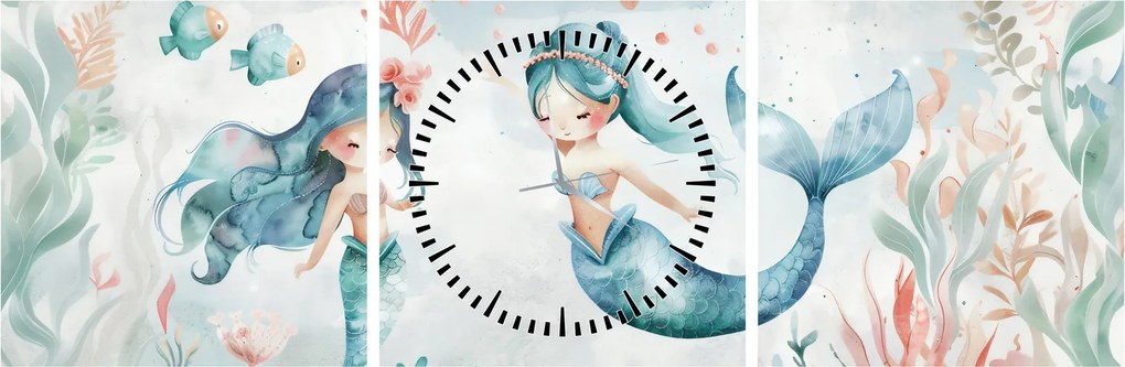 Tablou - Sirene (cu ceas) (90x30 cm)