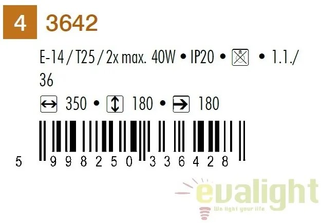 Aplica de perete pentru tablou, oglinda, Picture light 3642 RX
