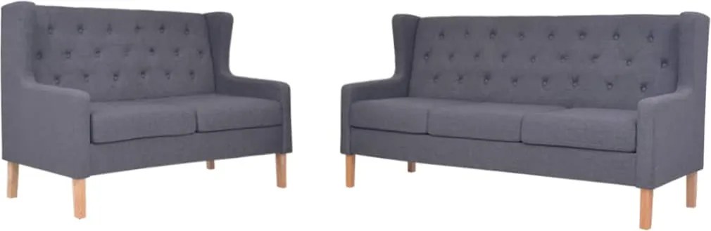 vidaXL Set de canapele, 2 piese, material textil, gri