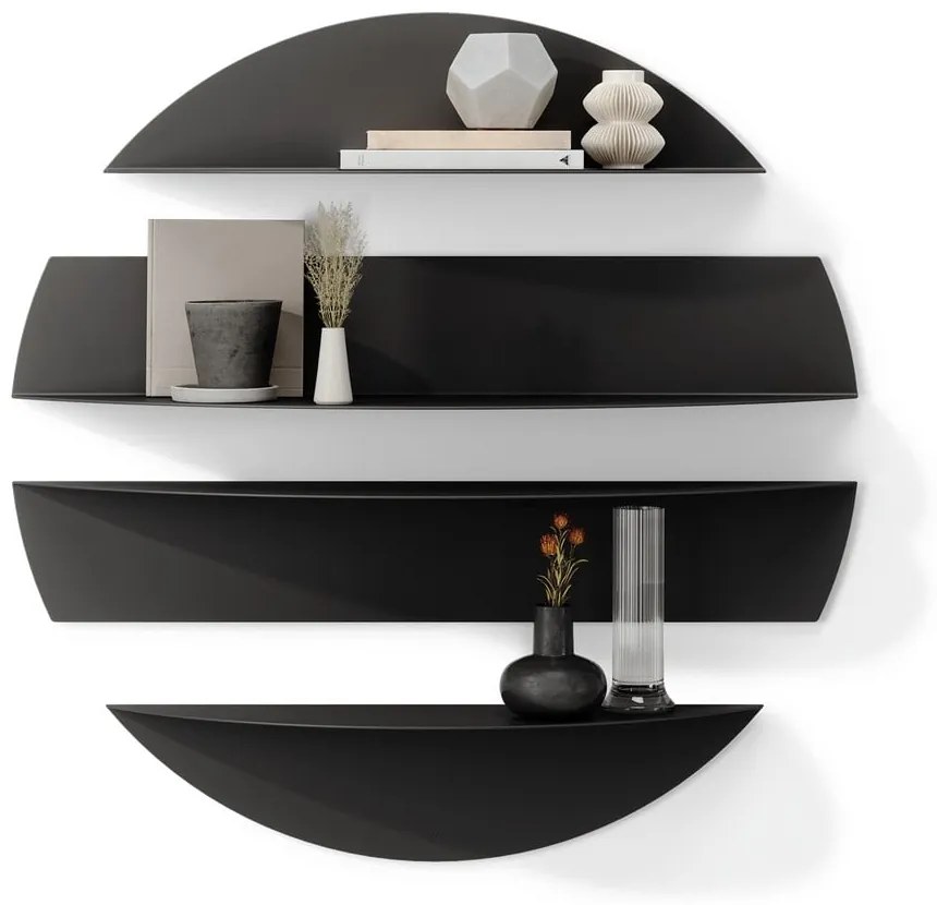 Rafturi negre 4 buc. din metal 76 cm Solis – Umbra