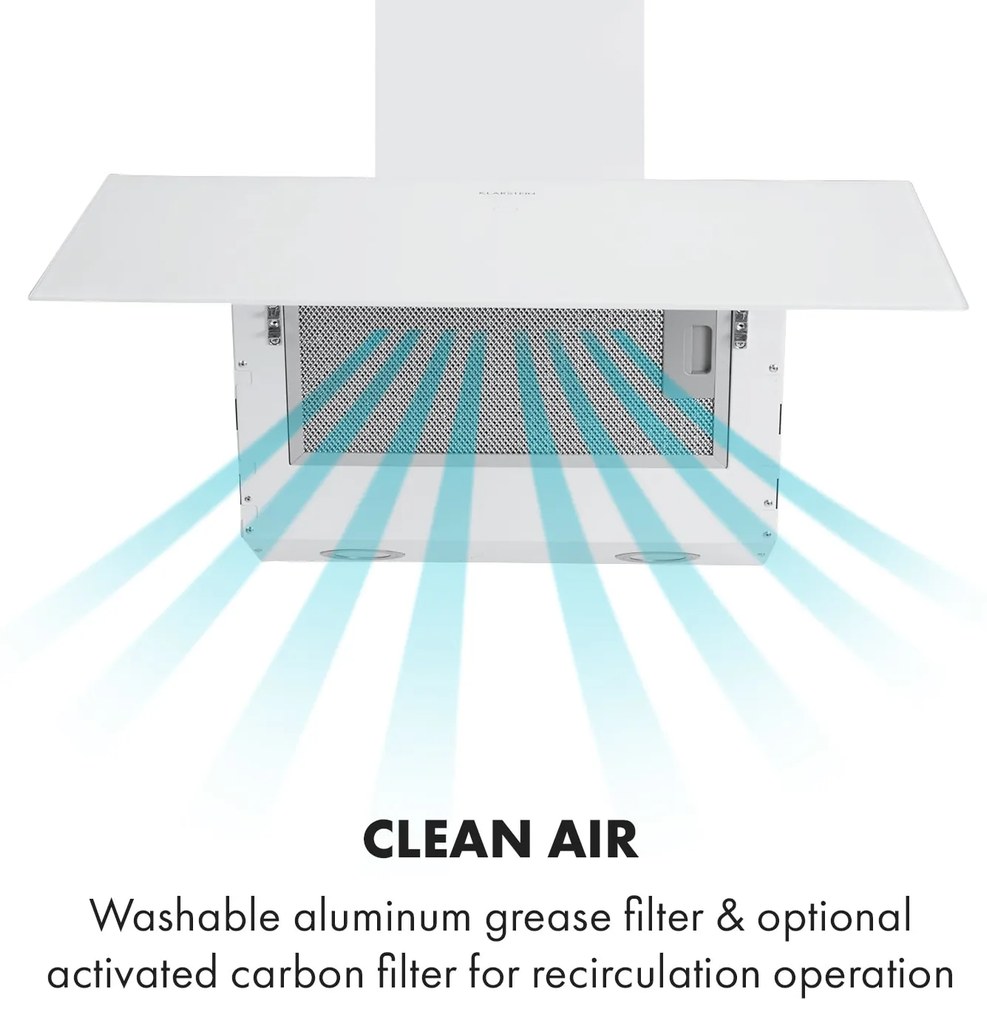 Laurel 60, hotă, 60 cm, putere de extracție 350 m³ / h, LED, ecran tactil, alb