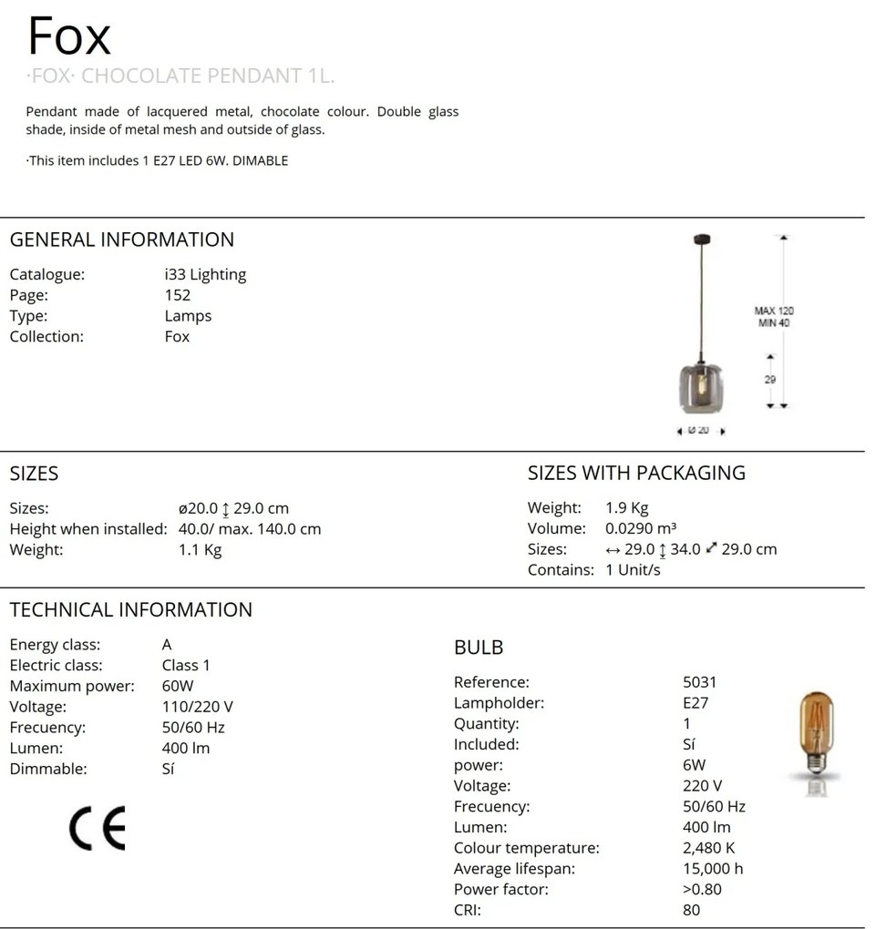 Pendul modern FOX 1L SV-653608