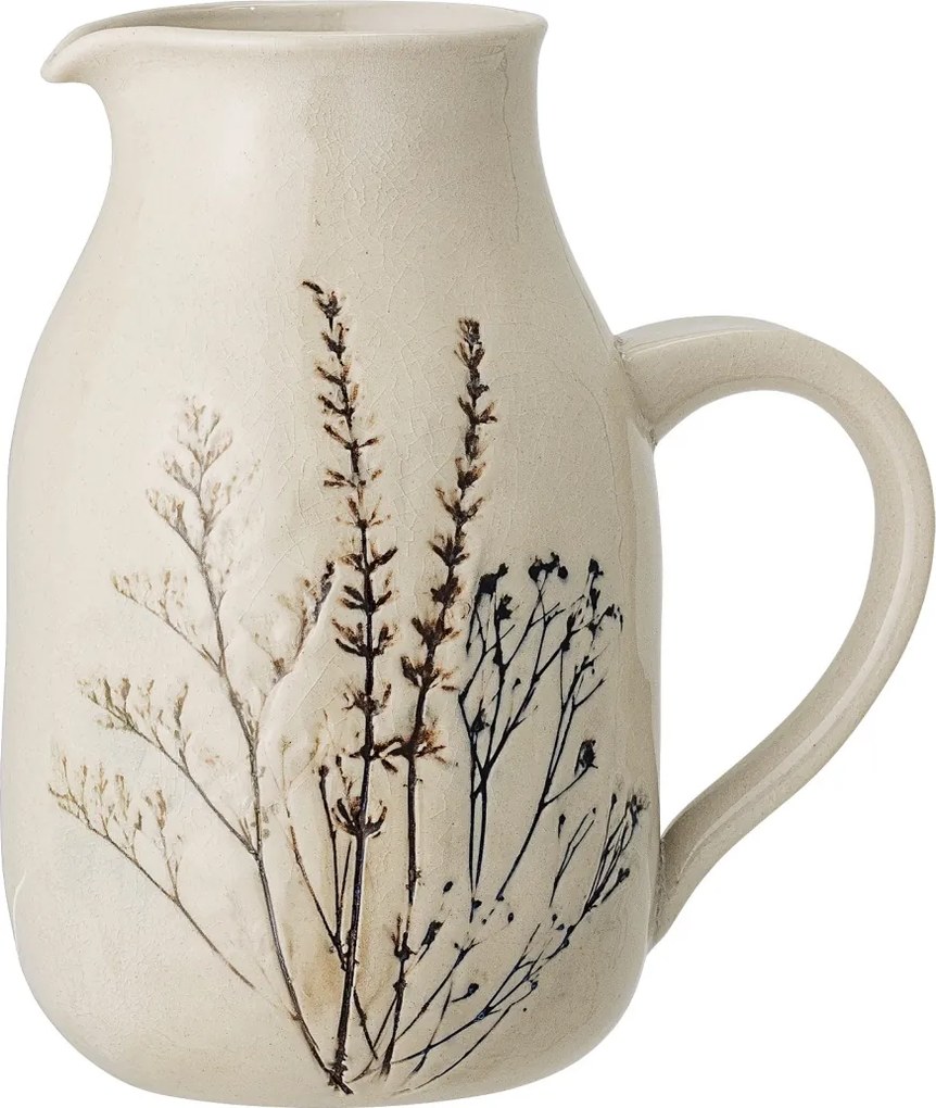 Carafă din ceramică cu flori de câmp aplicate manual, D12×H19,5 cm, 1500 ml, „Bea"