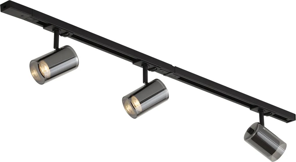 Modern railsysteem zwart met 3 spots 1-fase - Iconic Lloyd