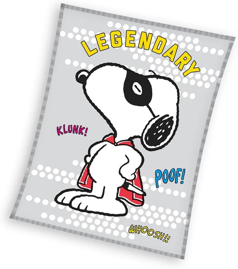 Snoopy Legendary pătură fleece coral 150x200cm