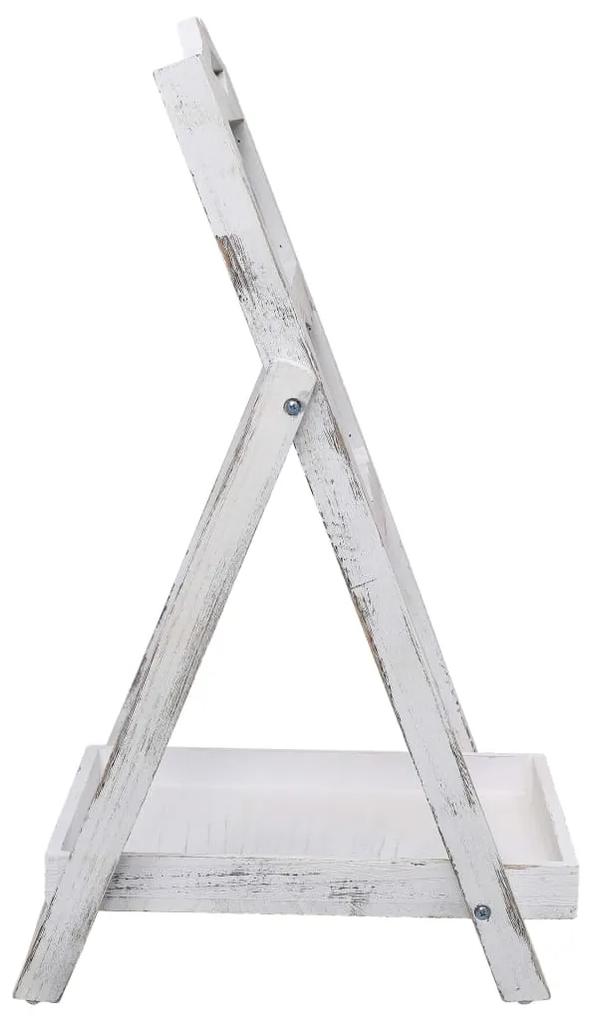 Suport cu tabla pentru creta, alb, 33 x 39 x 75 cm, lemn 1, 33 x 39 x 75 cm
