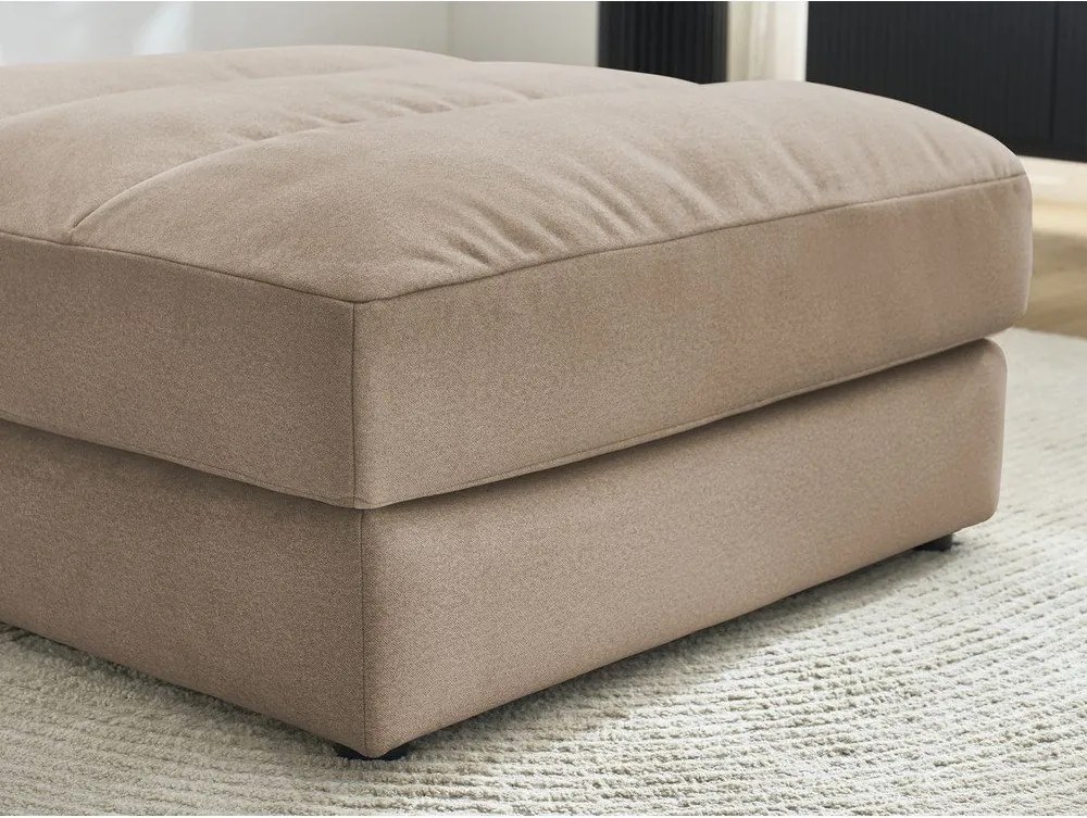 Taburet taupe cu tapițerie din catifea Sierra – Bobochic Paris