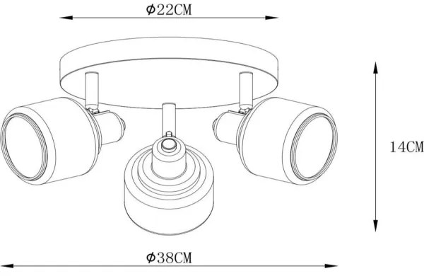 Spot Lucide 77979/13/30 BJORN 3xE14/40W/230V negru