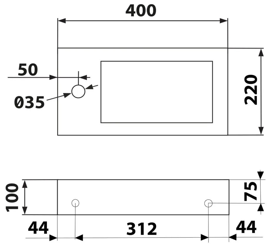 Chiuvetă mică pentru WC neagră din piatră 40x22 cm Blok – Sapho