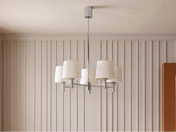 Brilagi - Lustru pe tijă MONTE 5xE27/60W/230V crem/crom lucios