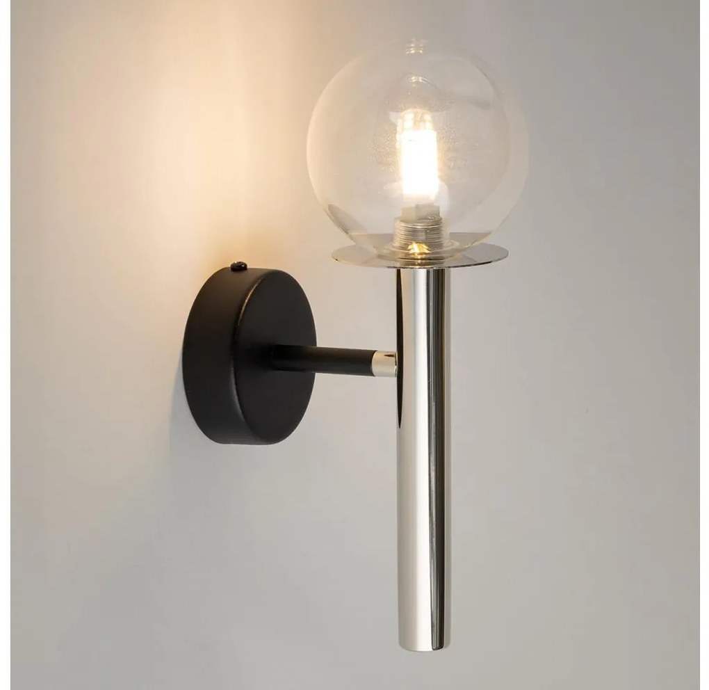 Lampă de perete DAISY 1xG9/12W/230V crom lucios/negru/transparent