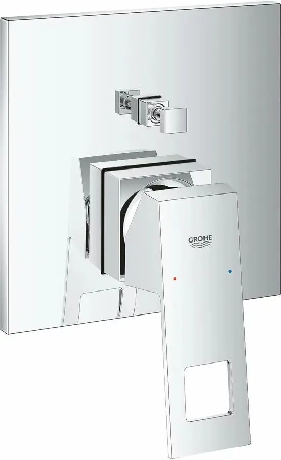 Baterie cada - dus  incastrata Grohe Eurocube 2 functii crom