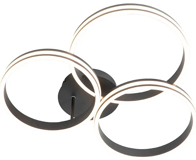 Plafoniera neagra incluzând LED cu dimmer în 3 trepte cu 3 lumini - Navara