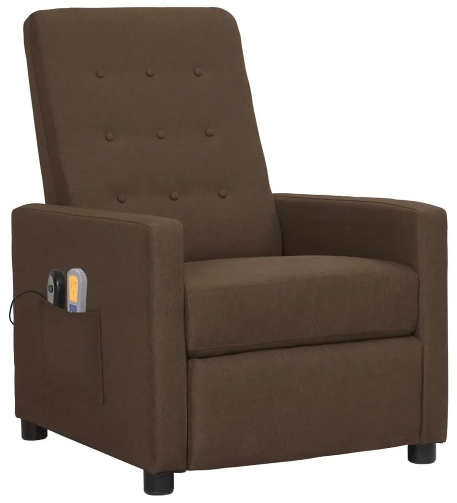 3098713 vidaXL Fotoliu de masaj electric, maro, material textil