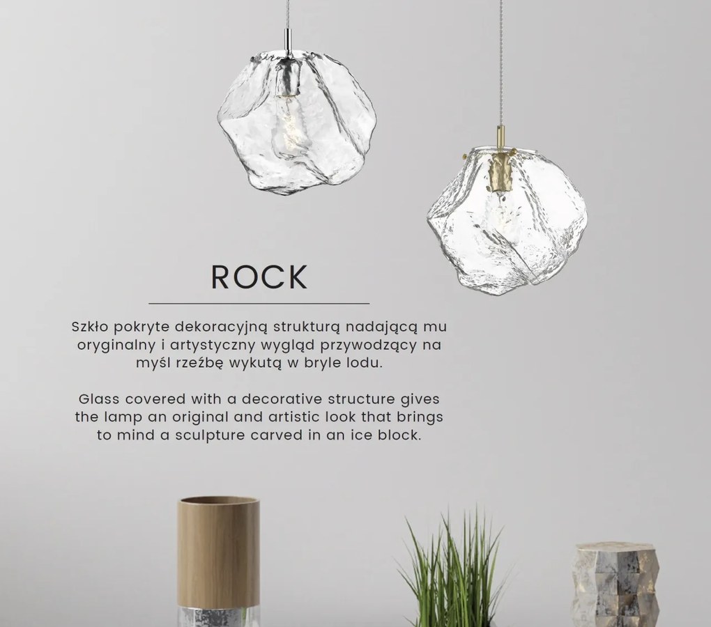 Pendul modern design decorativ original ROCK II auriu