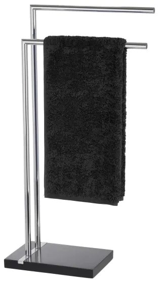 WENKO 20461100 - Suport pentru prosoape NOBLE, 45,5 x 82 cm, crom/negru