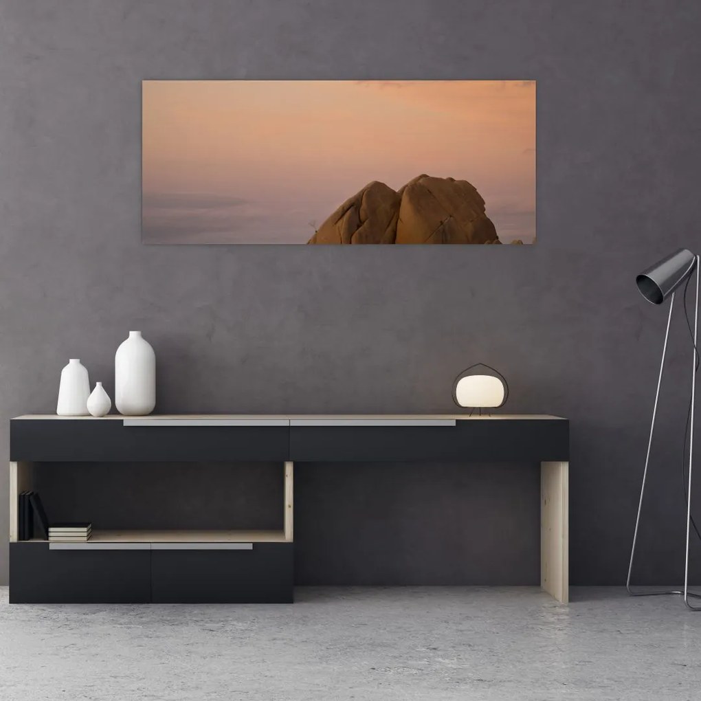 Tablou cuu apus de soare în stânci (120x50 cm)