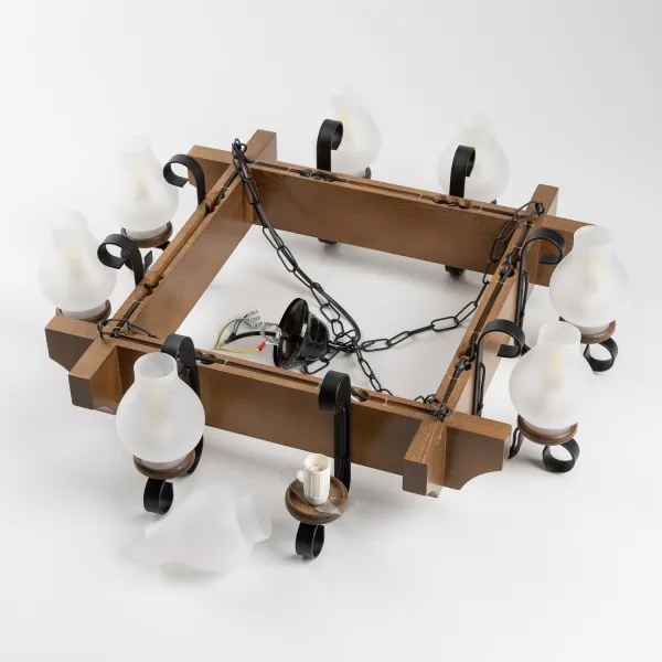 Lustră pe lanț Brilagi QUEEN 8xE14/40W/230V fag/nuc